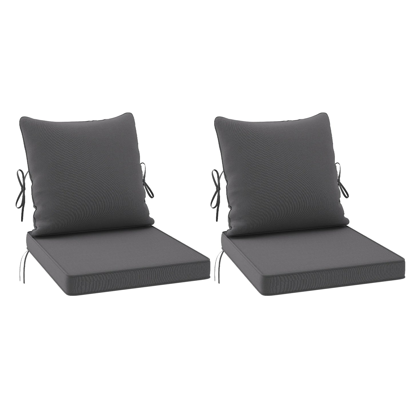 Outdoor Chair Cushions Set of 2, 24"× 24" Outdoor Sofa Replacement Cushions with Removable Cover for Patio Furniture