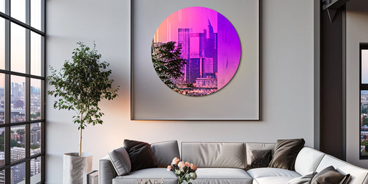 Wisfor Gradient Glass Wall Mirror Modern Round Decor