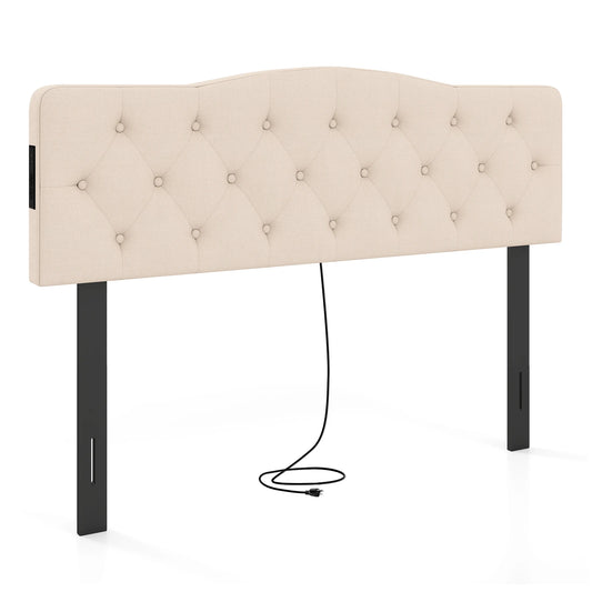 HOMASIS Tufted Upholstered Headboard For Queen And Full Beds