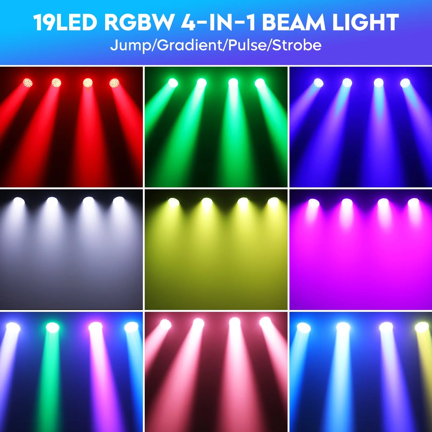 Rudderstar 4 Head RGBW Moving Head Stage Lights With Zoom Wash Effects