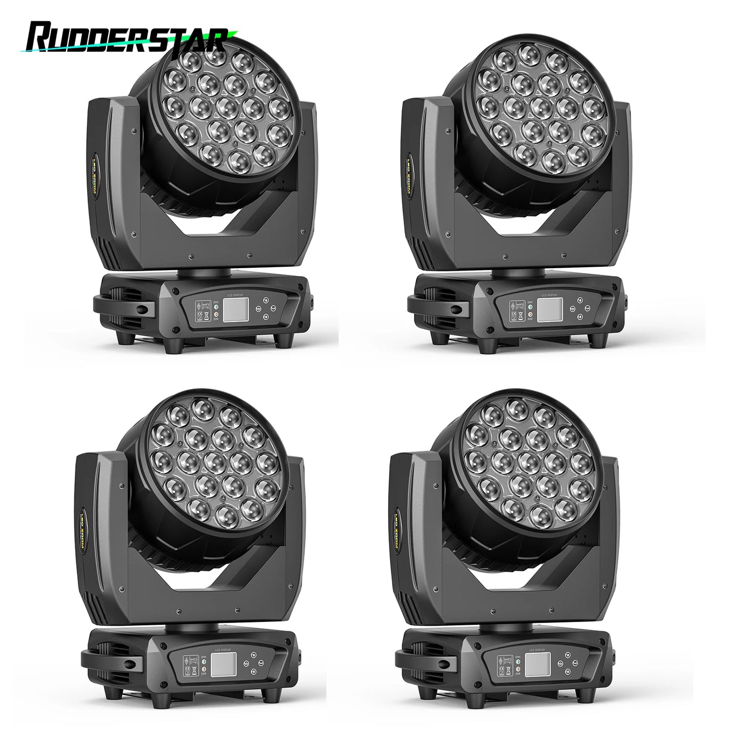Rudderstar 4 Head RGBW Moving Head Stage Lights With Zoom Wash Effects