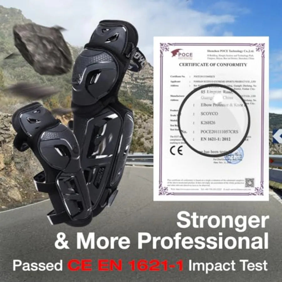 Motocross Motorcycle Knee Pads And Elbow Guards CE Level 1