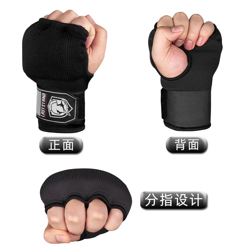Gingpai Sport Gel Boxing Hand Wrap Gloves Half Finger MMA