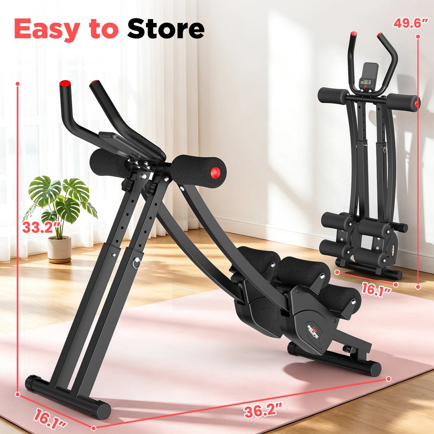 Dual Split-Track Ab Machine Core Trainer Home Fitness