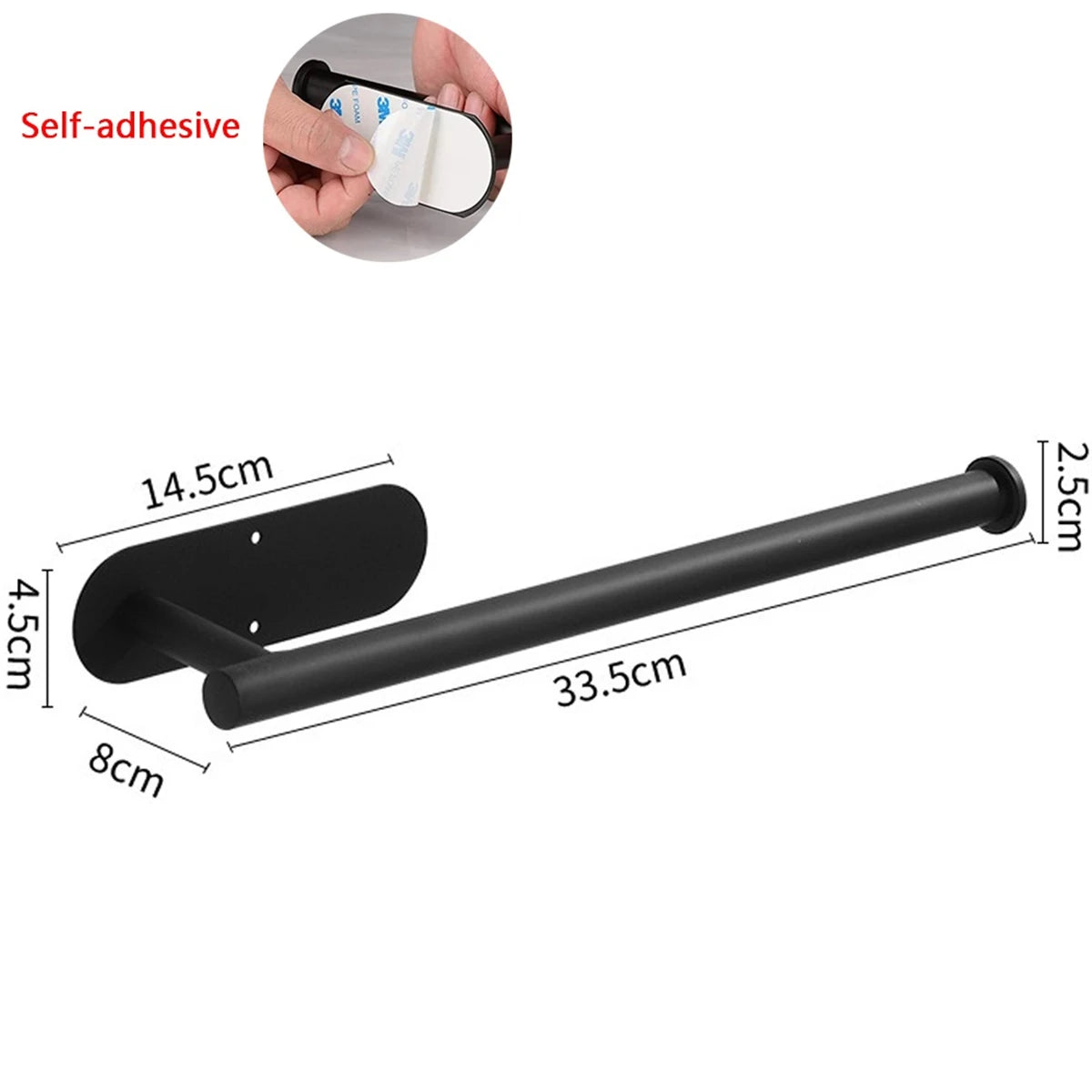 Adhesive Metal Paper Towel Holder With Bathroom Storage Rack