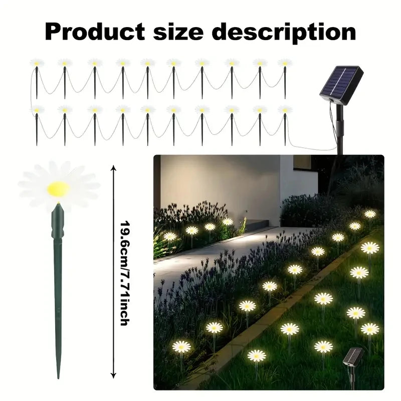 Solar Outdoor Garden Path Lights Waterproof Decorative String