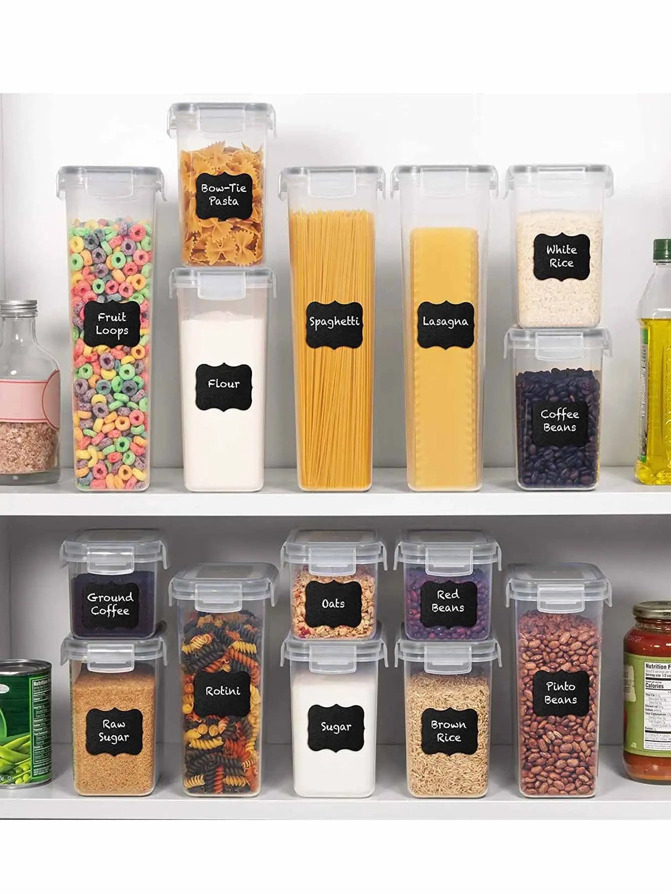 24 Piece Airtight Kitchen Storage Containers With Labels