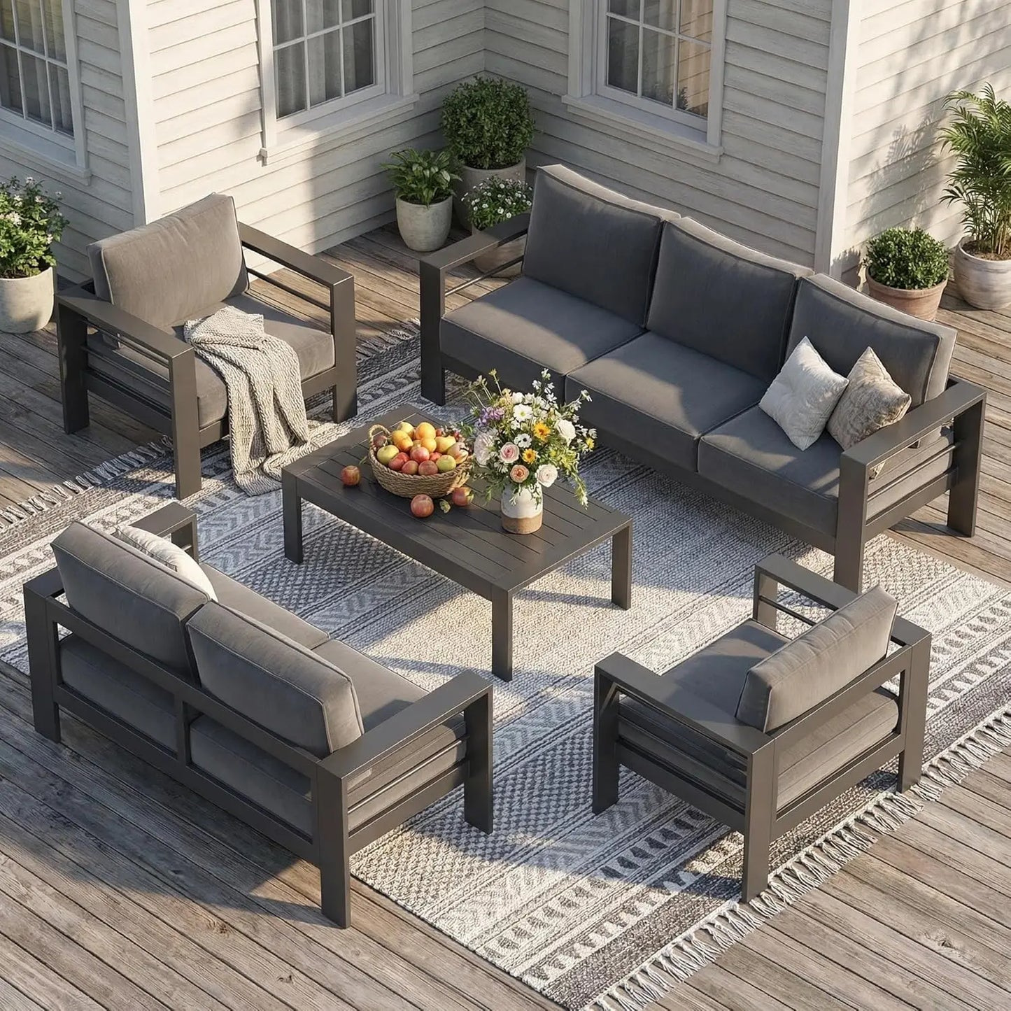 XIAOLANG All Weather Outdoor Patio Furniture Set Rattan Wicker