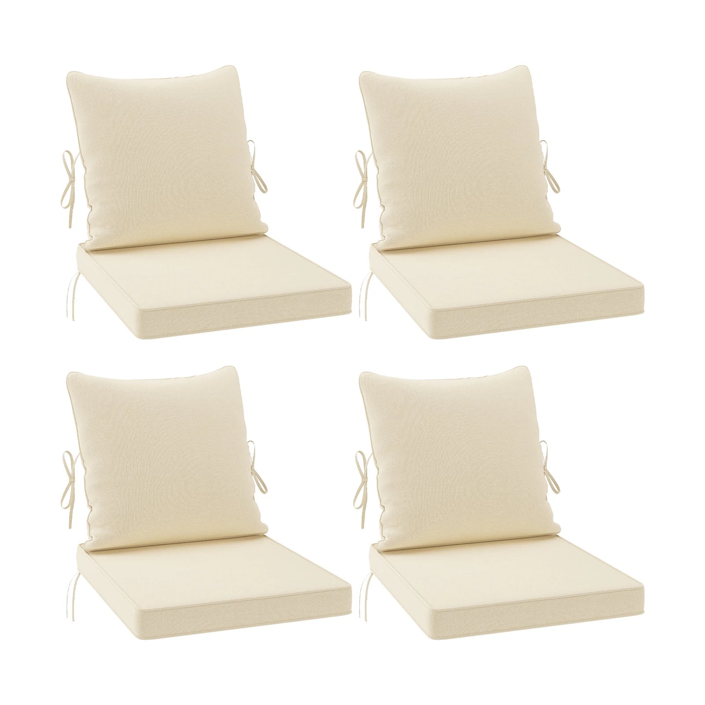 Outdoor Chair Cushions Set of 2, 24"× 24" Outdoor Sofa Replacement Cushions with Removable Cover for Patio Furniture