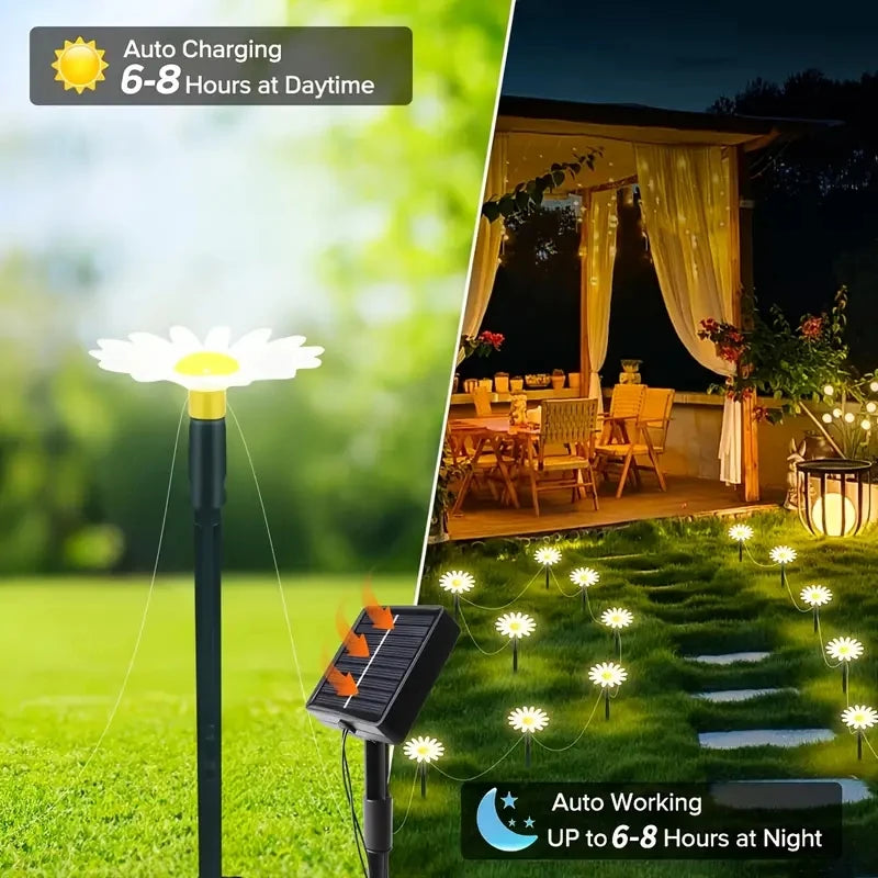 Solar Outdoor Garden Path Lights Waterproof Decorative String