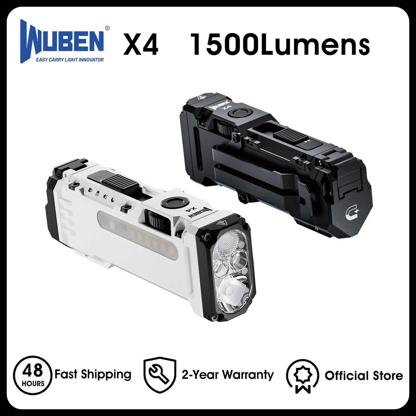 WUBEN X4 EDC Flashlight With RGB Light 1600 Lumens IP68