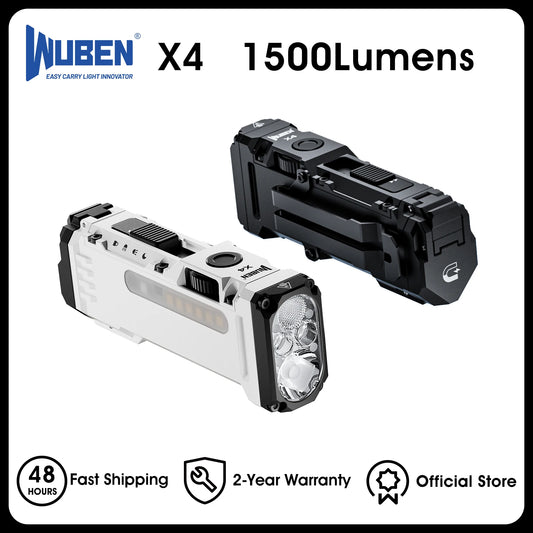 WUBEN X4 EDC Flashlight With RGB Light 1600 Lumens IP68
