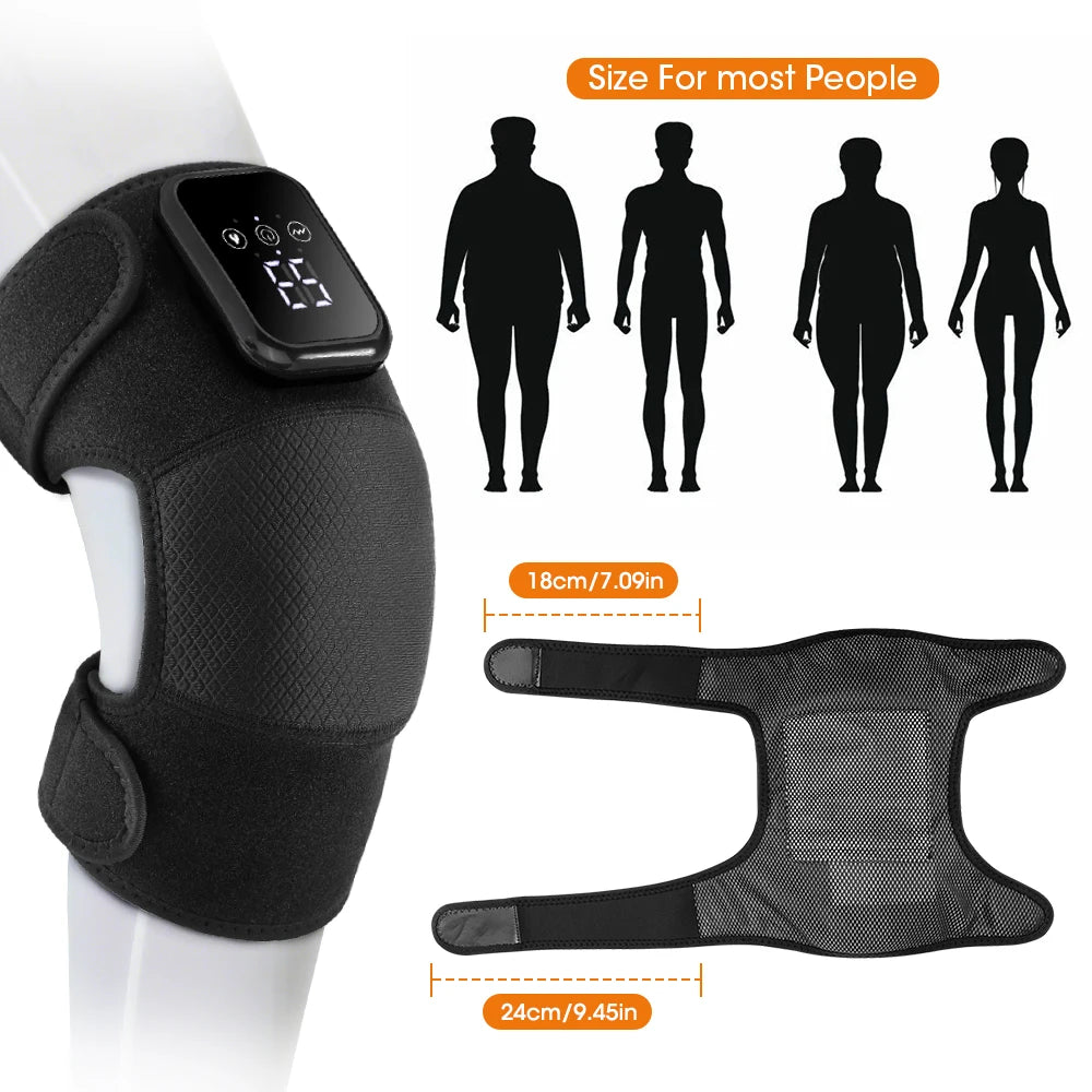 Electric Knee Heating Massager Brace Large Area Wrap Knee Support Strap Hot Compress Braces Pads Knee Sports Massage Protector
