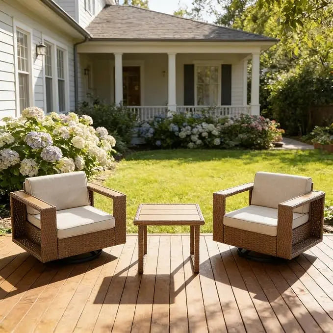 XIUWO All Weather PE Rattan Outdoor Sectional Sofa Set