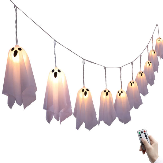 Solar Hanging Ghost Lights For Outdoor Halloween Yard Decor
