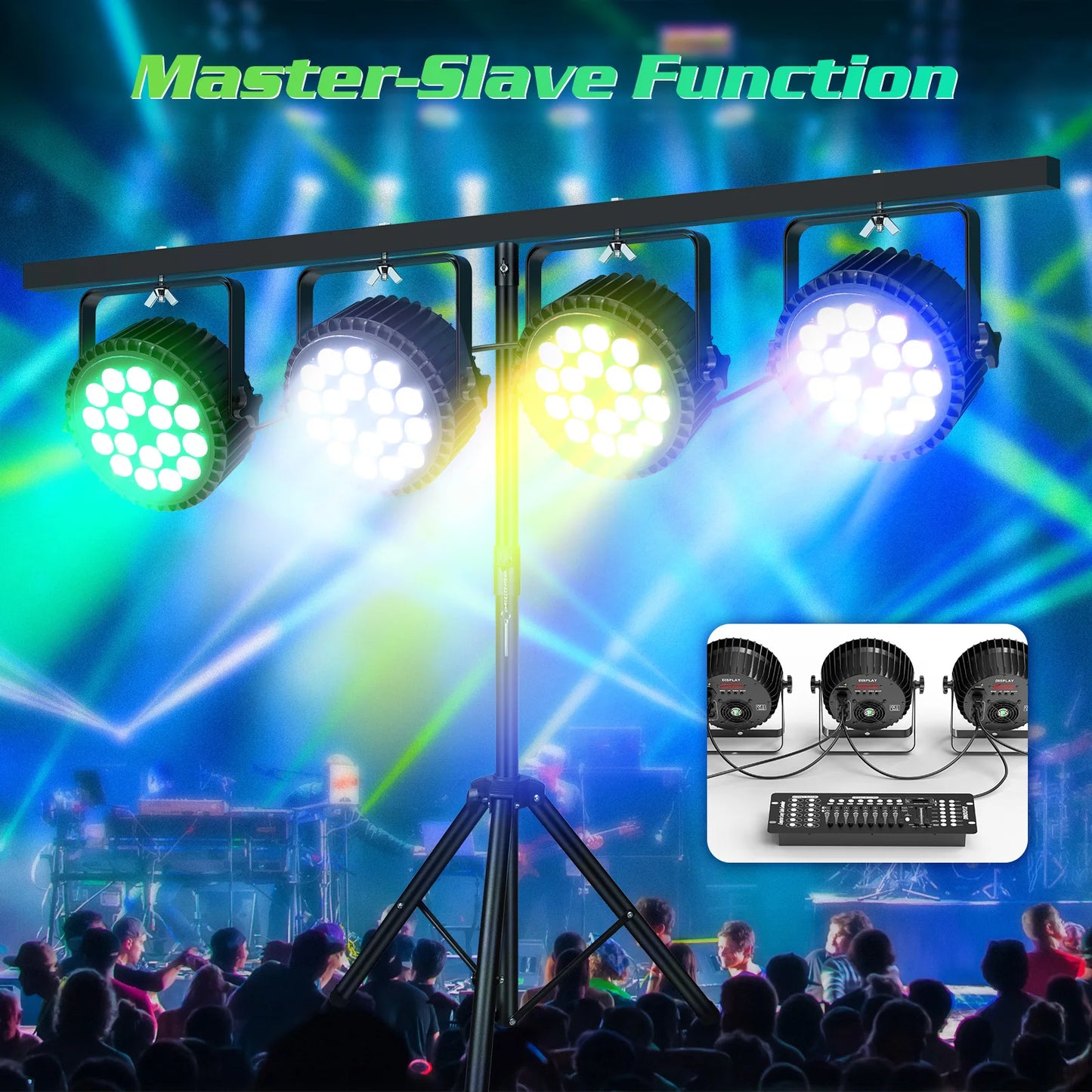 U'King 4x200W LED Par Lights DMX512 RGBW Wash Stage Light