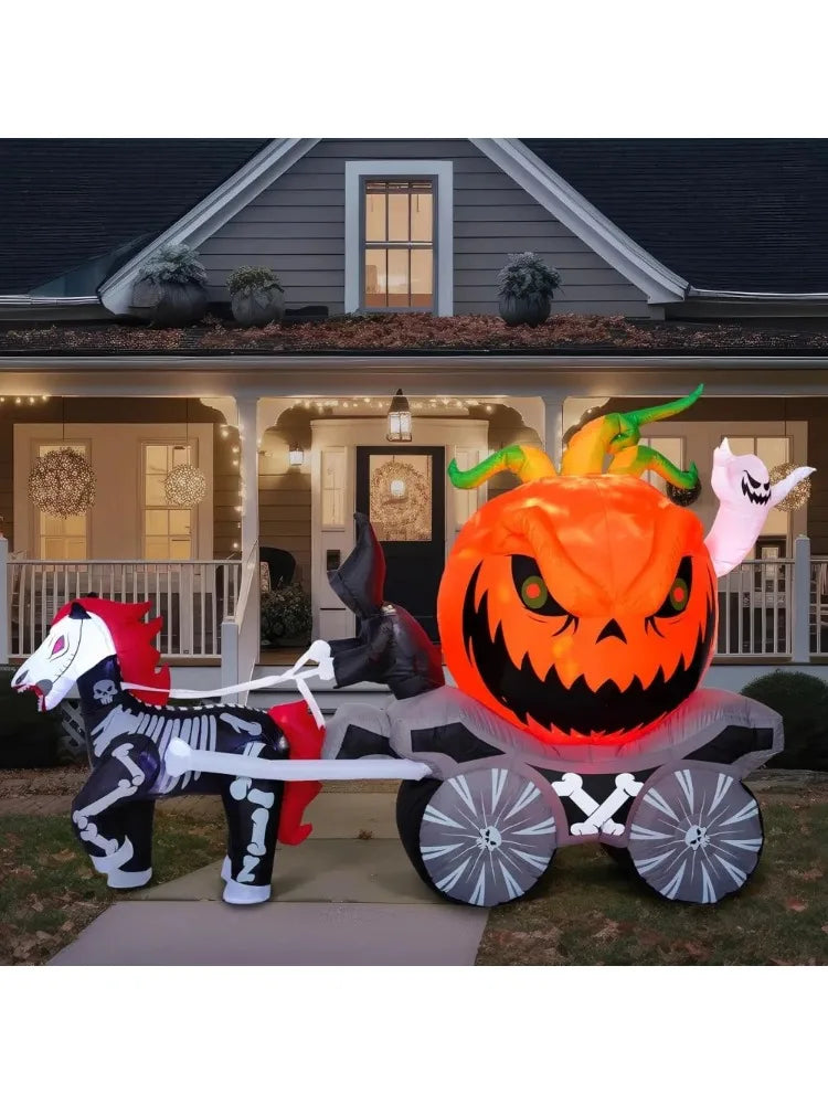 Joyfy Pumpkin Carriage Halloween Inflatable With LED Lights Decoration