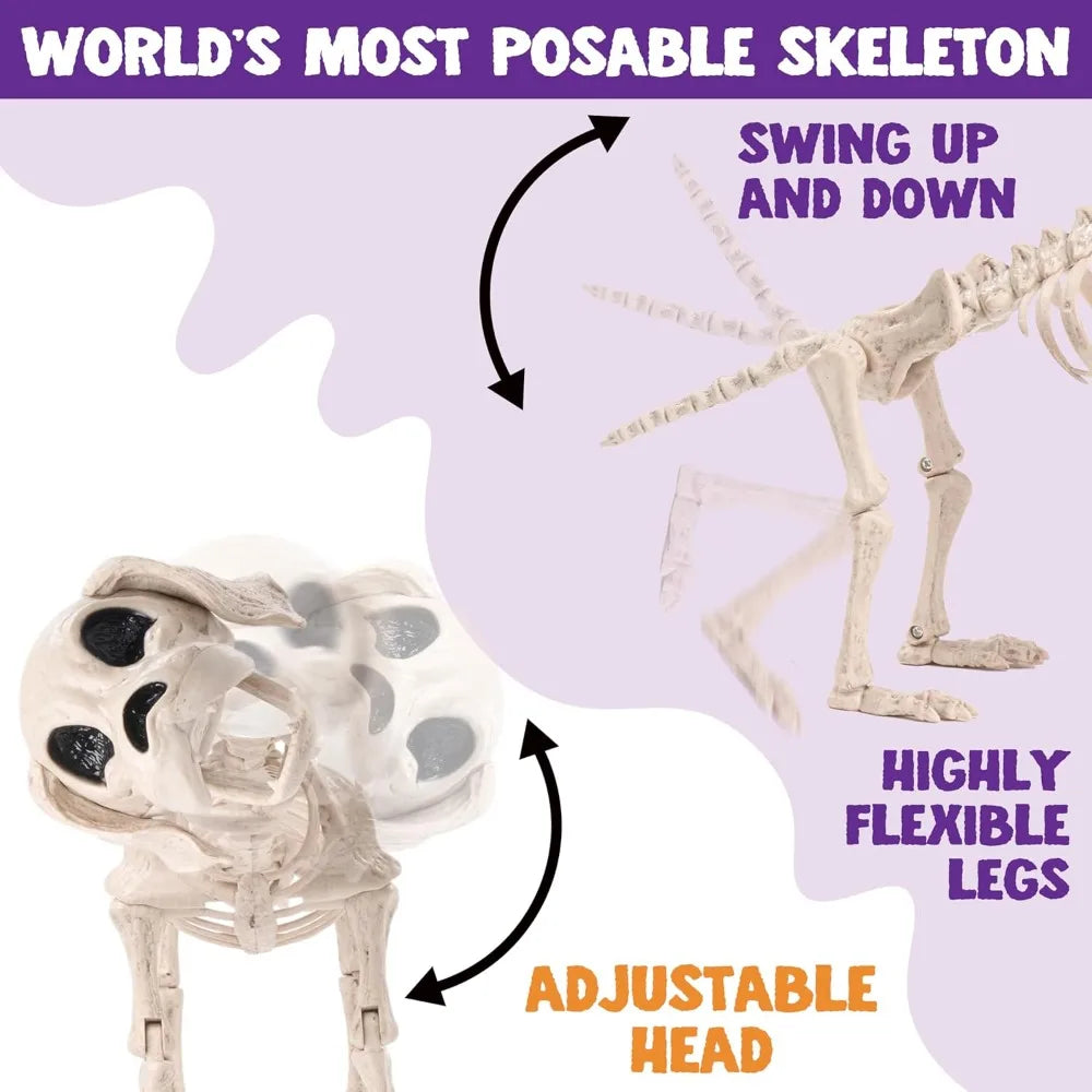 Realistic Posable Halloween Dog Skeleton Garden Decoration