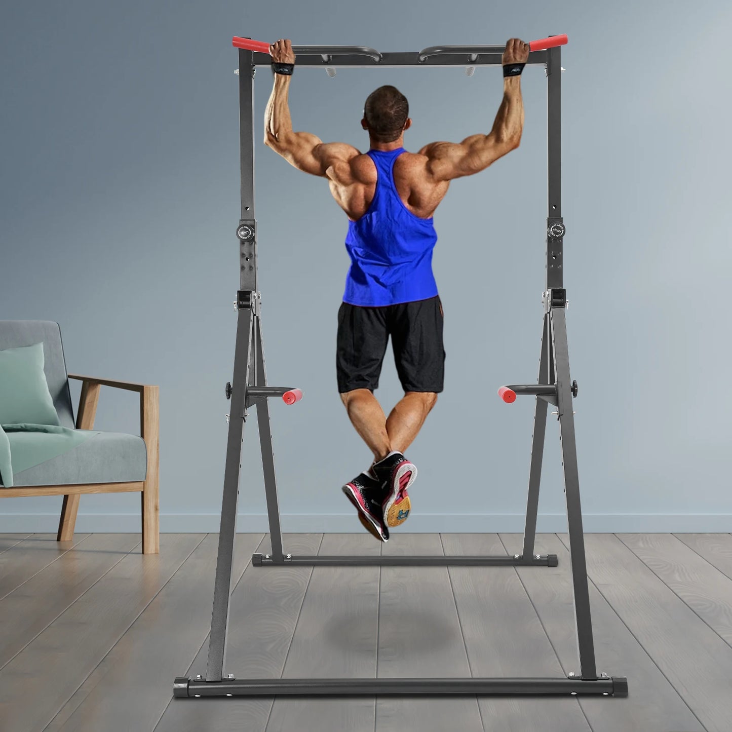 TowerPro Pull Up Bar Dip Station For Home Gym 440Lbs