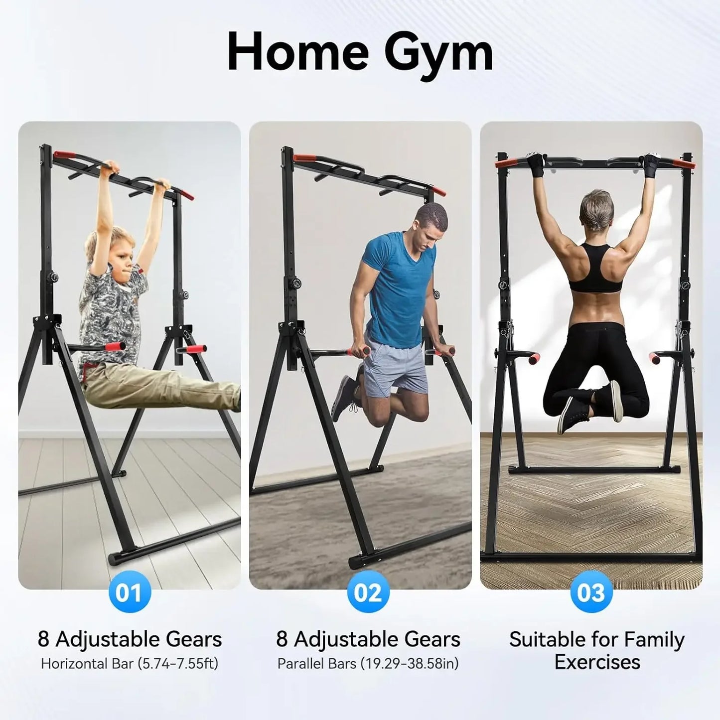 TowerPro Pull Up Bar Dip Station For Home Gym 440Lbs
