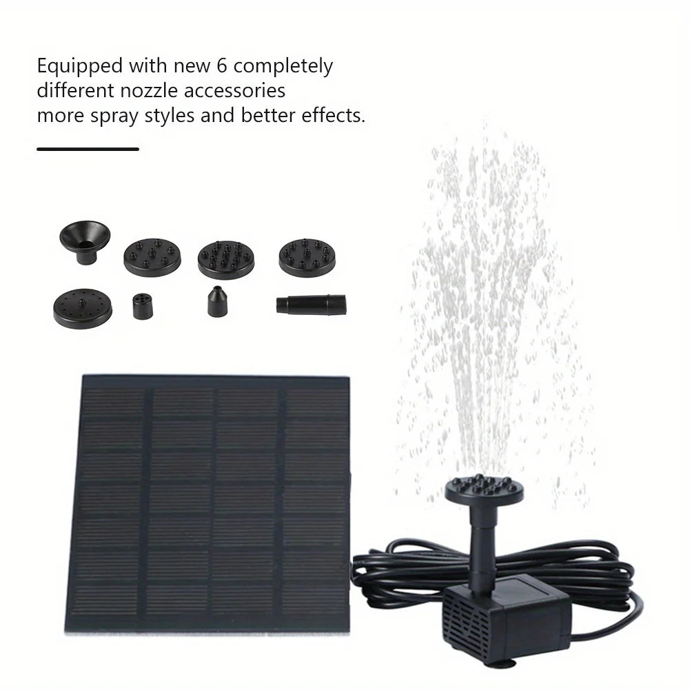 Solar Floating Fountain Pump With 6 Nozzles For Bird Baths