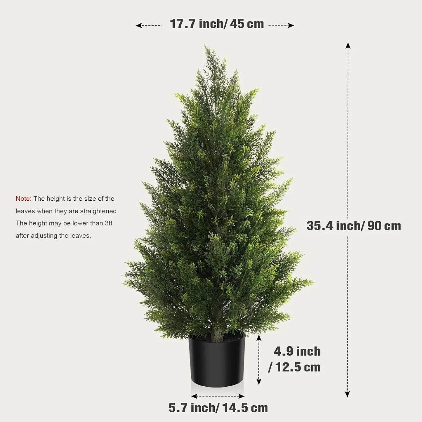 Artificial Cedar Topiary Tree 2/3/4/5/6FT Faux Evergreen Cypress Plant with Realistic Green Leaves, Outdoor Fake Shrub Bush for Front Porch, Garden, Patio, Home Office Halloween Christmas Decor