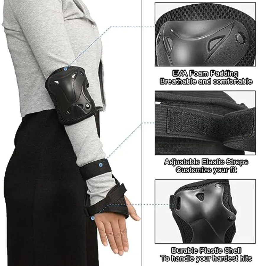 Roller Skating Protective Gear Adult Knee Elbow Pads Wrist Guards