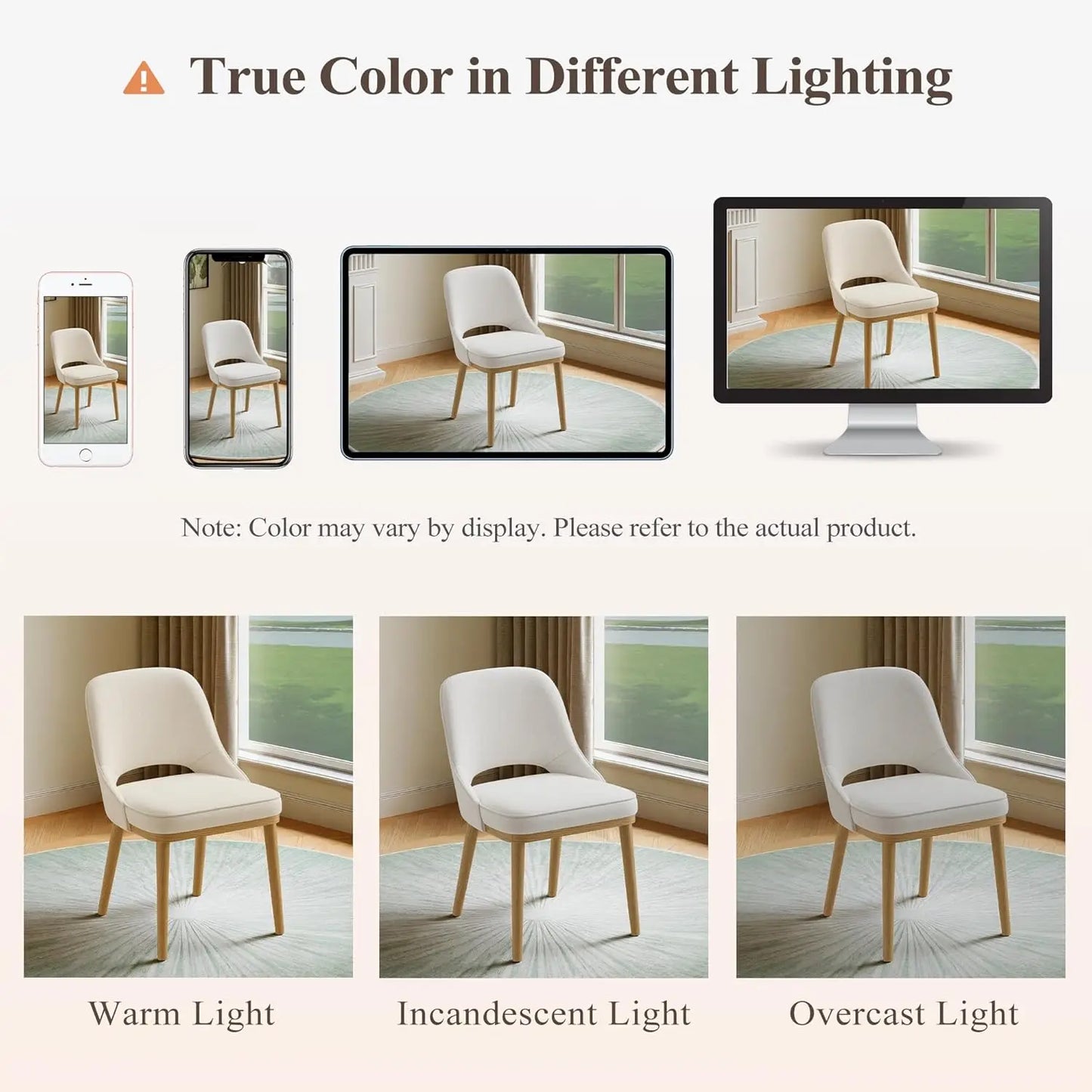 Modern Upholstered Dining Chairs Set of 4 With Open Back