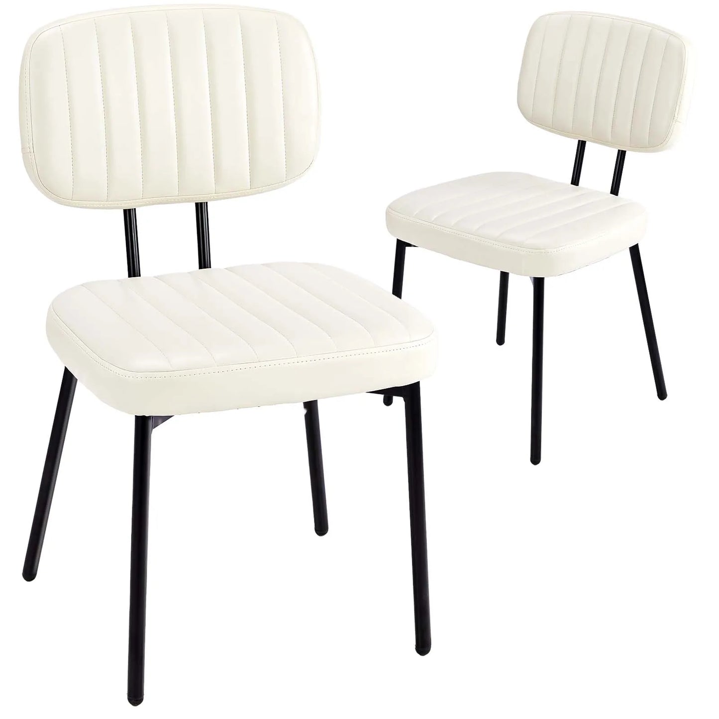 JHK Faux Leather Dining Chairs Set of 2 with LumbarSupport
