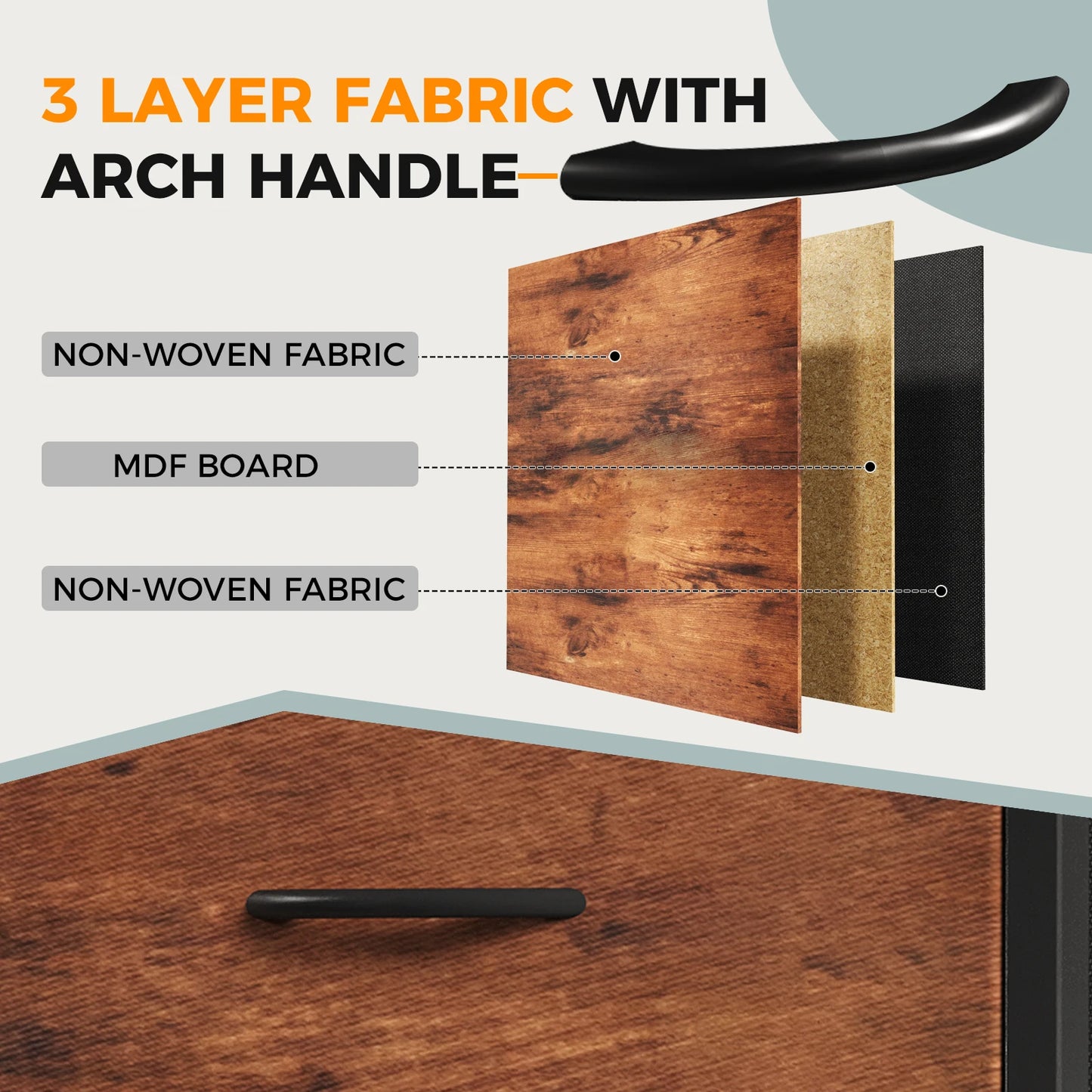 JHK 12 Fabric Cabinet For Living Room Drawers Beside Nightstand Tables Wood Top Entertainment Center Large Fabric TV Consoles for Bedroom Up to 80'' TVs Storage Closet Chest Clothes Display Of Furniture