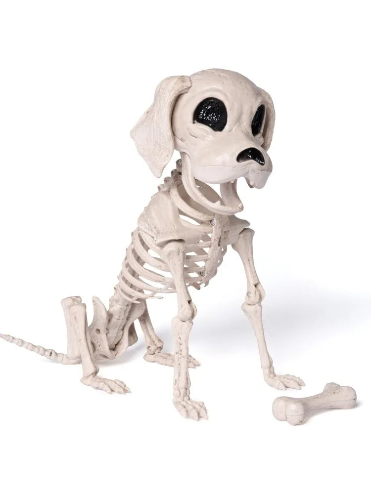 Realistic Posable Halloween Dog Skeleton Garden Decoration