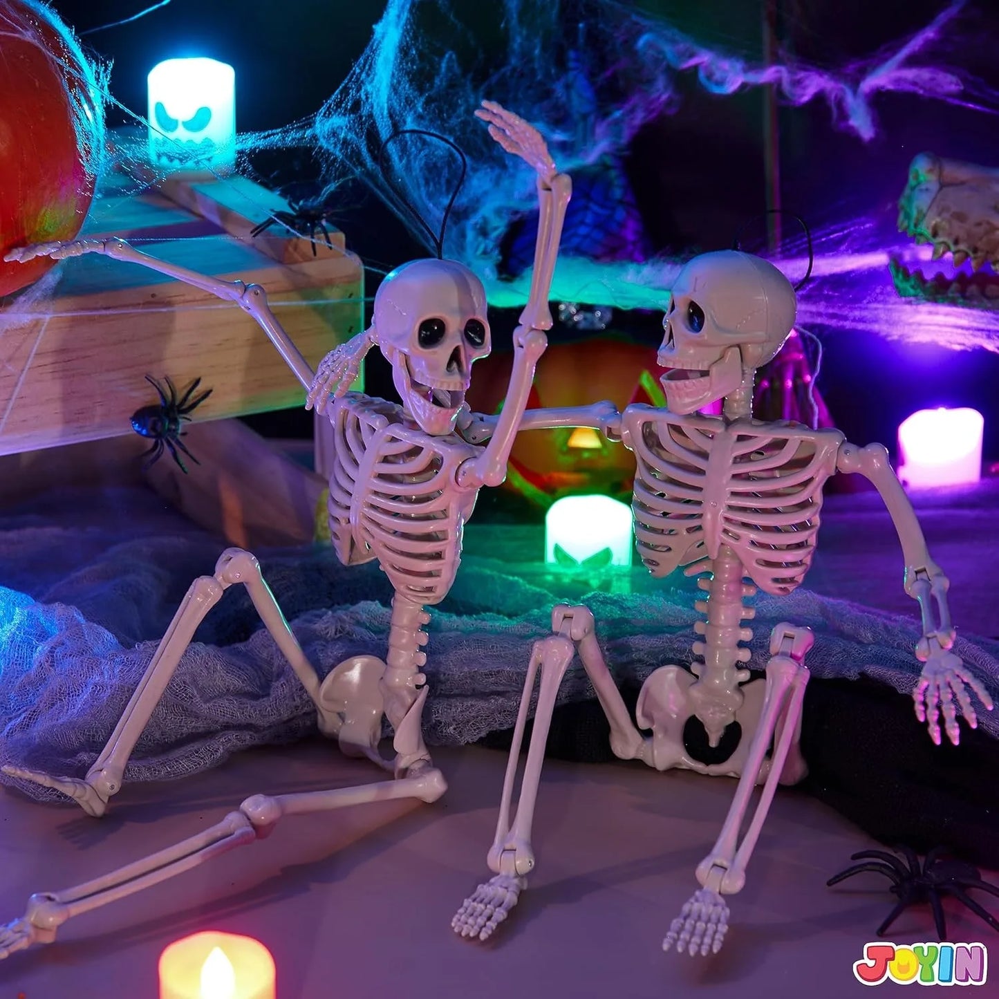 Hanging Posable Nylon Skeletons For Halloween Yard Decor