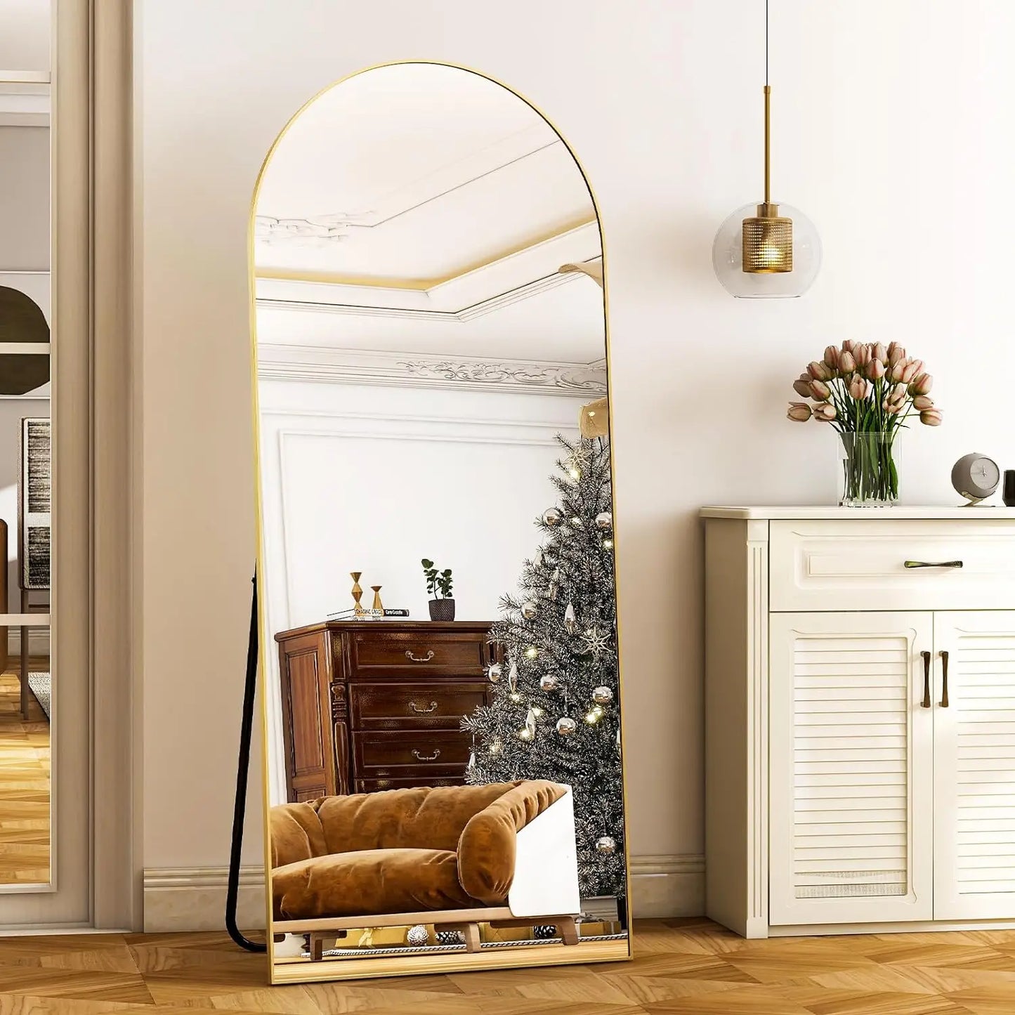 HARRITPURE Full Body Mirror Aluminum Frame Floor Mirror Modern Minimalist