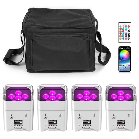 U'King RGBWA+UV LED Par Light 6x18W DMX Battery Wireless