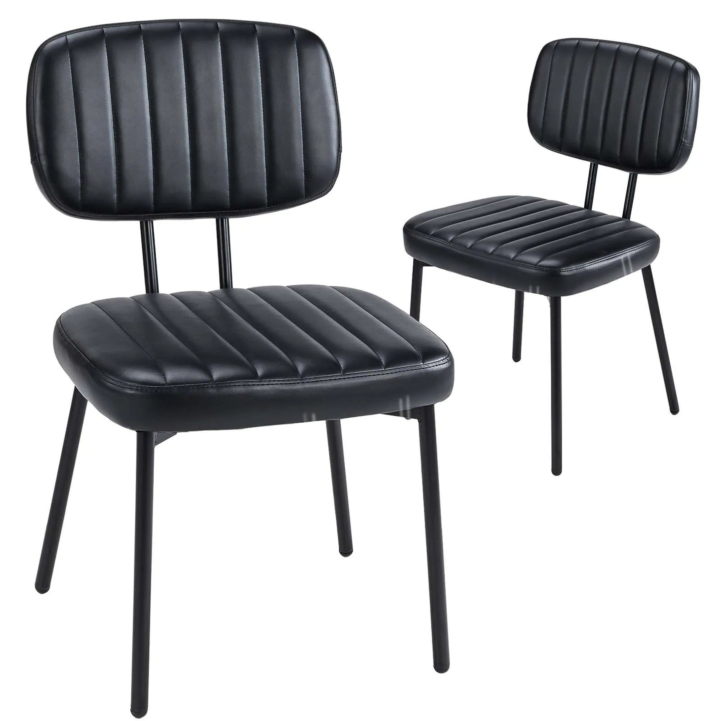 JHK Faux Leather Dining Chairs Set of 2 with LumbarSupport