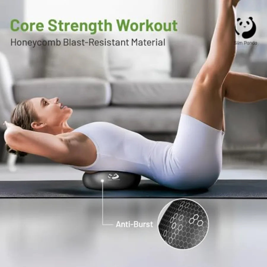 9 Inch Pilates Ball - Anti-Burst Mini Yoga Ball with Needle Valve Pump - Small Exercise Core Ball for Barre, Stability and Phys