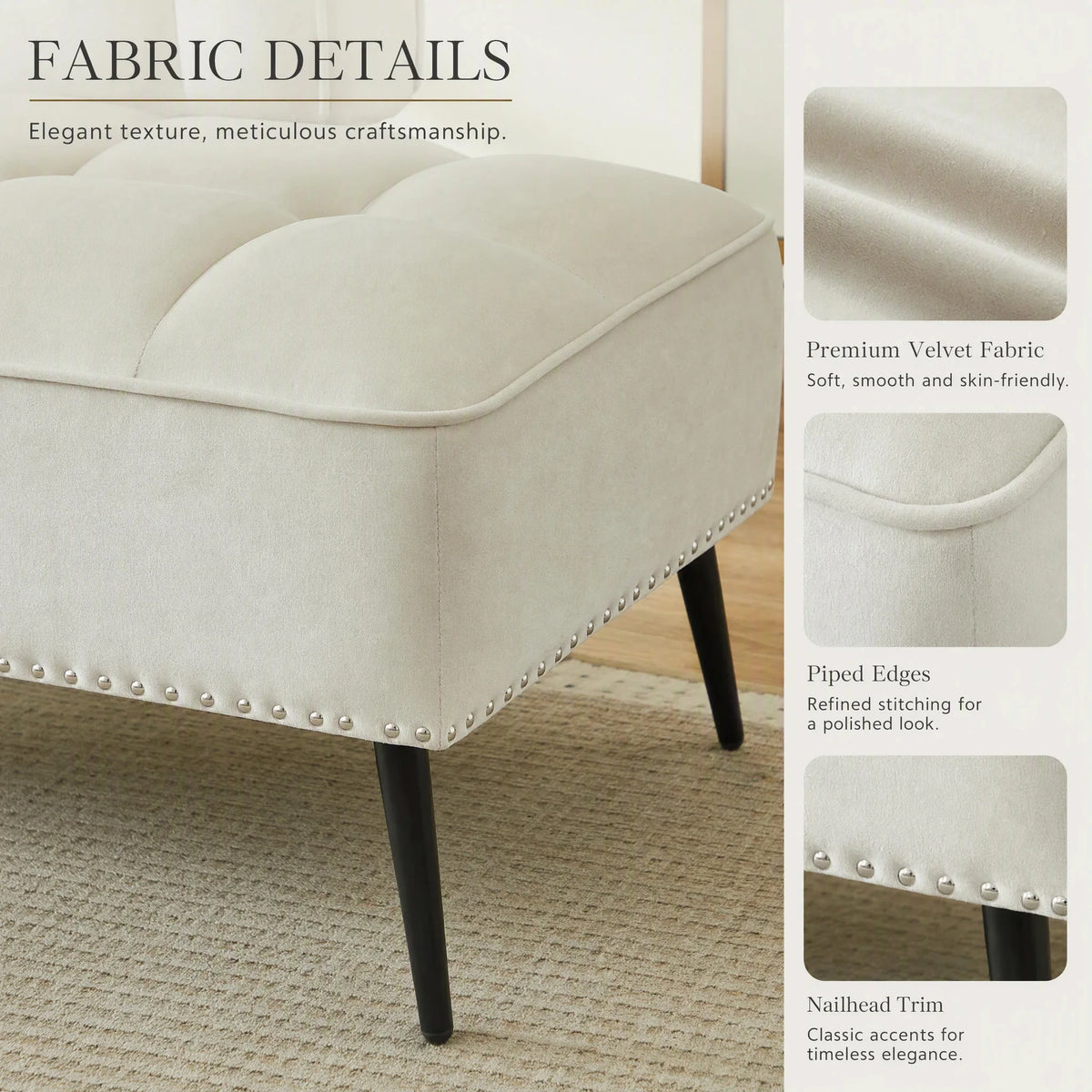 Modern Velvet Sofa With Rotating Side Table For Small Spaces