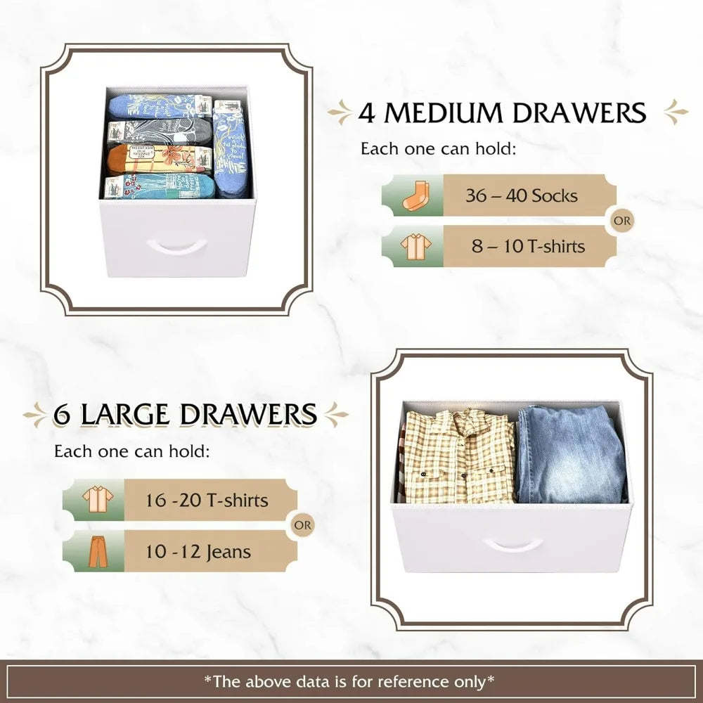WLIVE Ten Drawer Fabric Dresser for Bedroom and Living Room