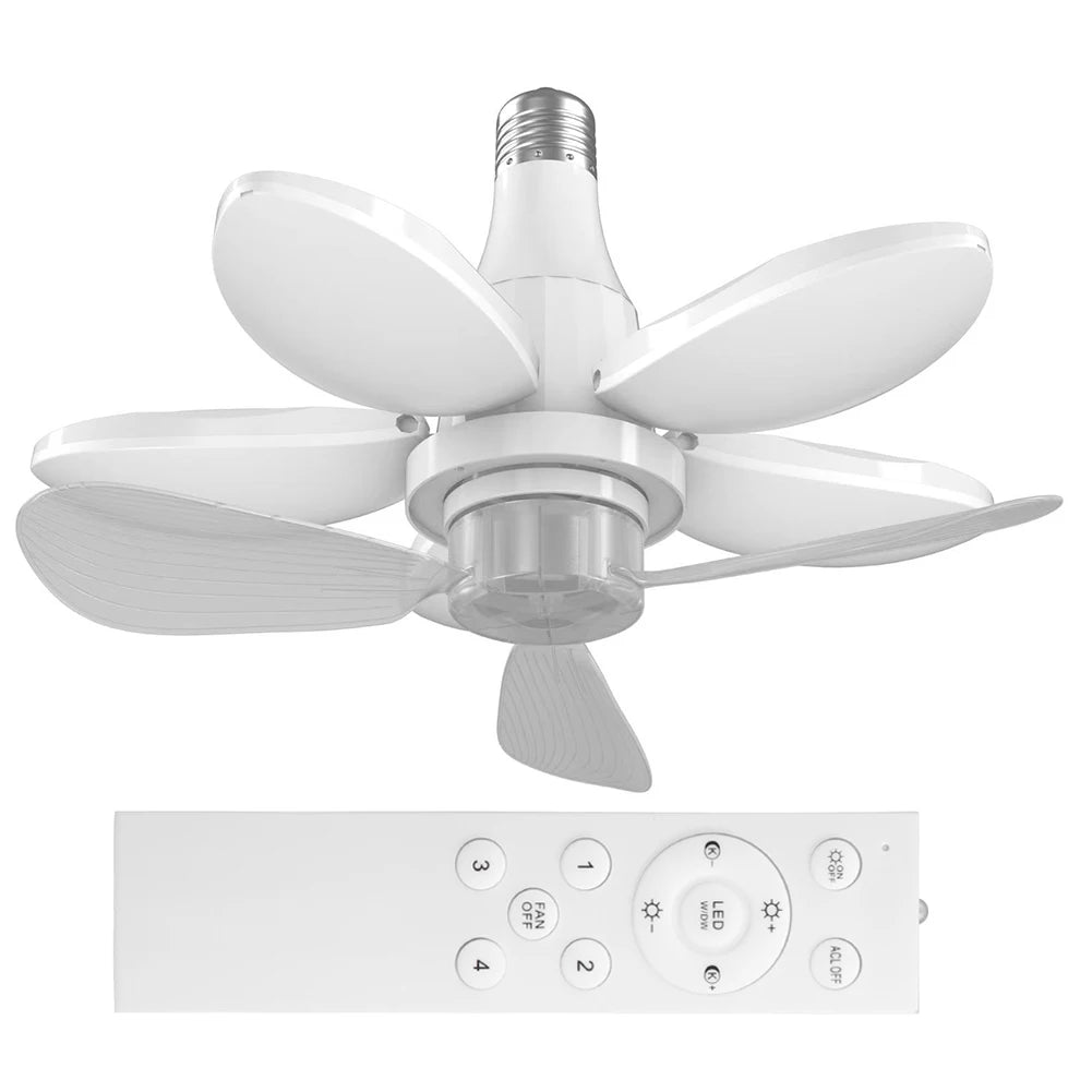 Modern Ceiling Fan with LED Light Remote Control Silent Ceiling Fan for Bedroom Kitchen Living Room