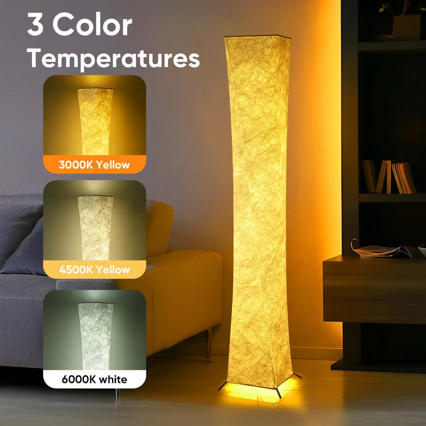 Soft Light Floor Lamp LED 3000K Modern Shade Living Room