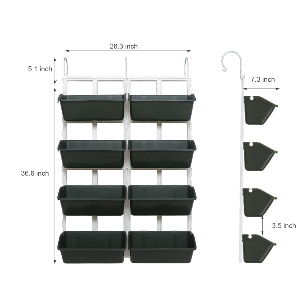 Four Tier Wall Mounted Garden Planter For Vertical Plant Pots