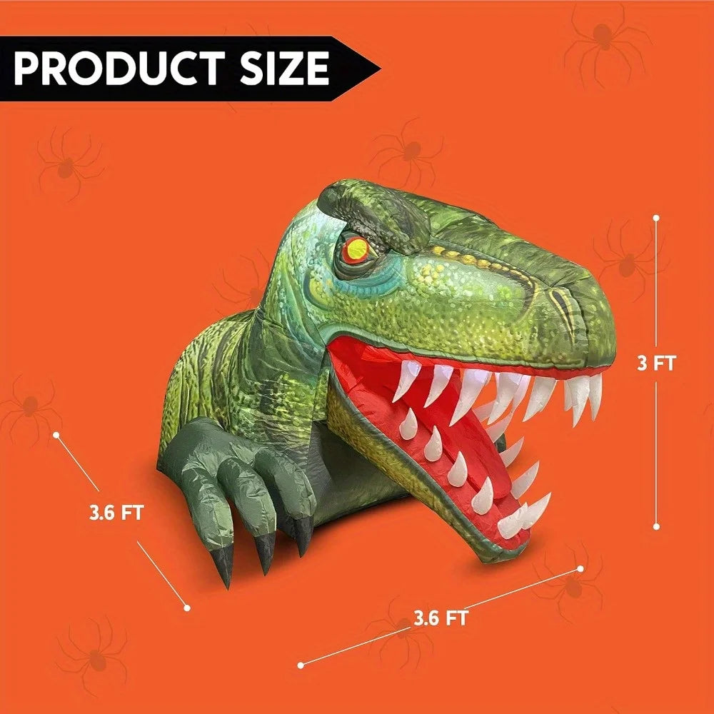 Animated Halloween Dinosaur Inflatable Outdoor Yard Decoration With Led Lights