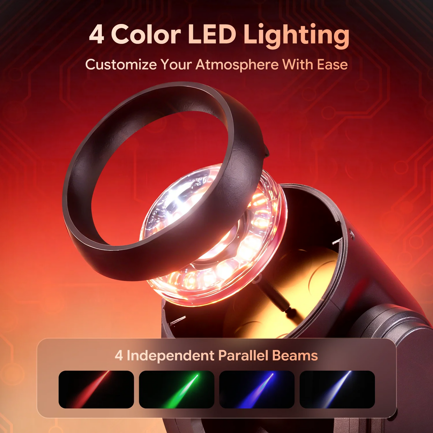 U'King 1/2/4Pcs Mini 50W RGBW LED Moving Head Lights Dynamic Lighting Effects Stage Lights DJ Lights For Wedding Party Show Club