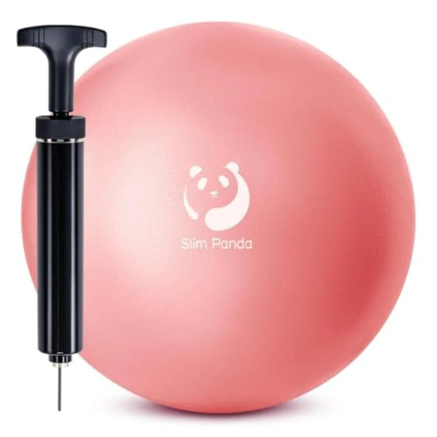 9 Inch Pilates Ball - Anti-Burst Mini Yoga Ball with Needle Valve Pump - Small Exercise Core Ball for Barre, Stability and Phys