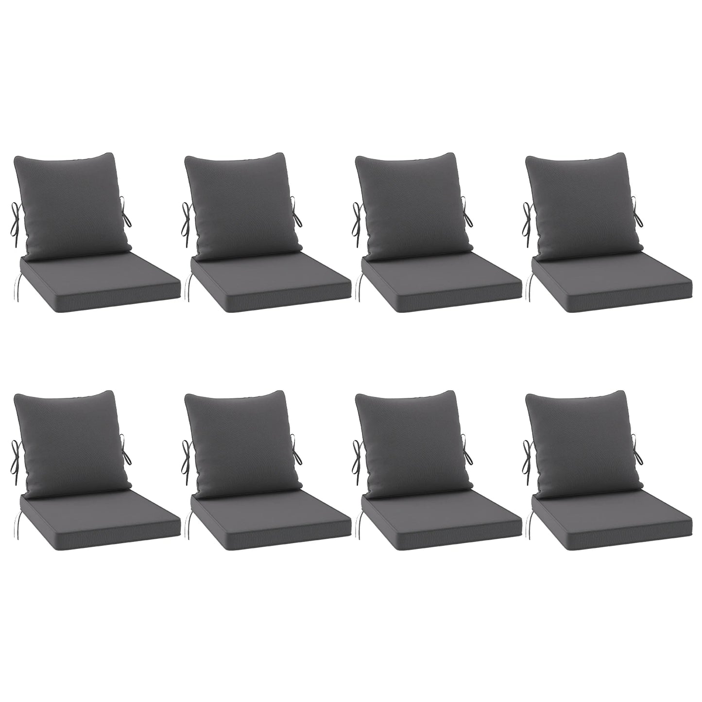 Outdoor Chair Cushions Set of 2, 24"× 24" Outdoor Sofa Replacement Cushions with Removable Cover for Patio Furniture
