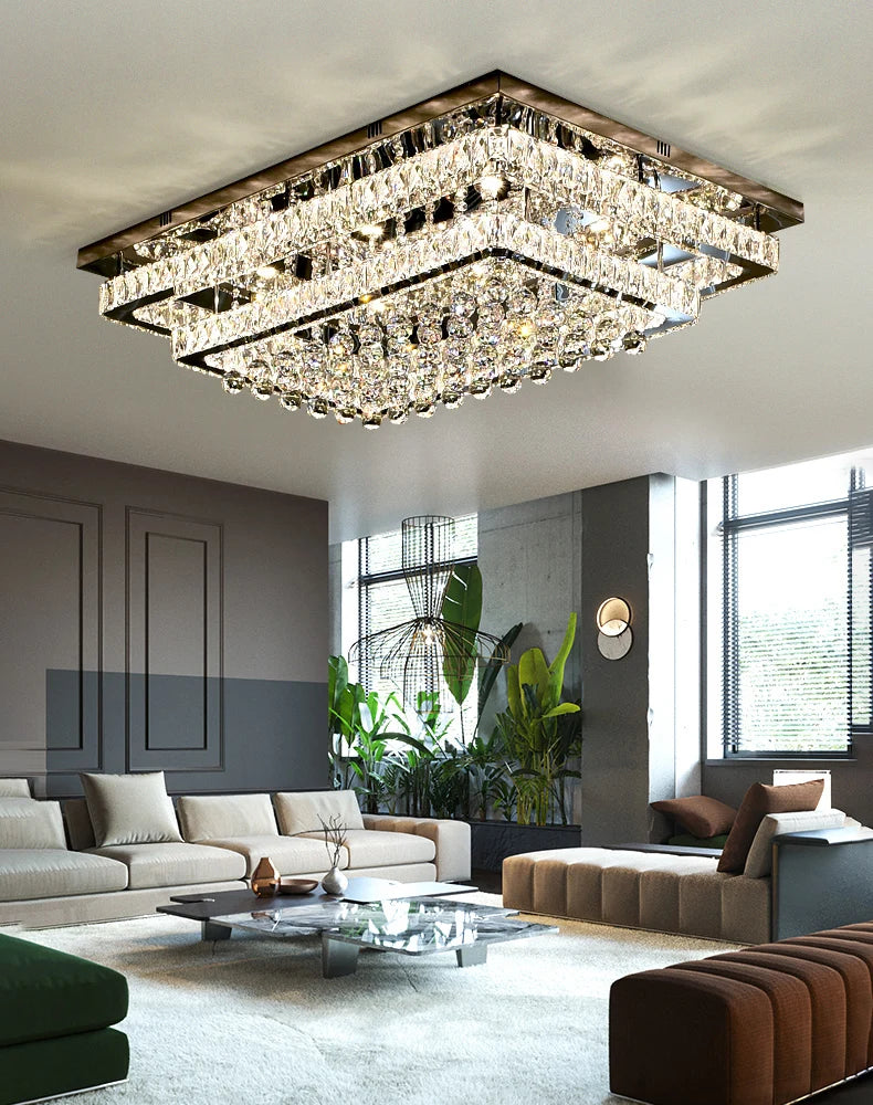 TAONUANSHU Modern Luxury Crystal LED Chandelier For Living Room