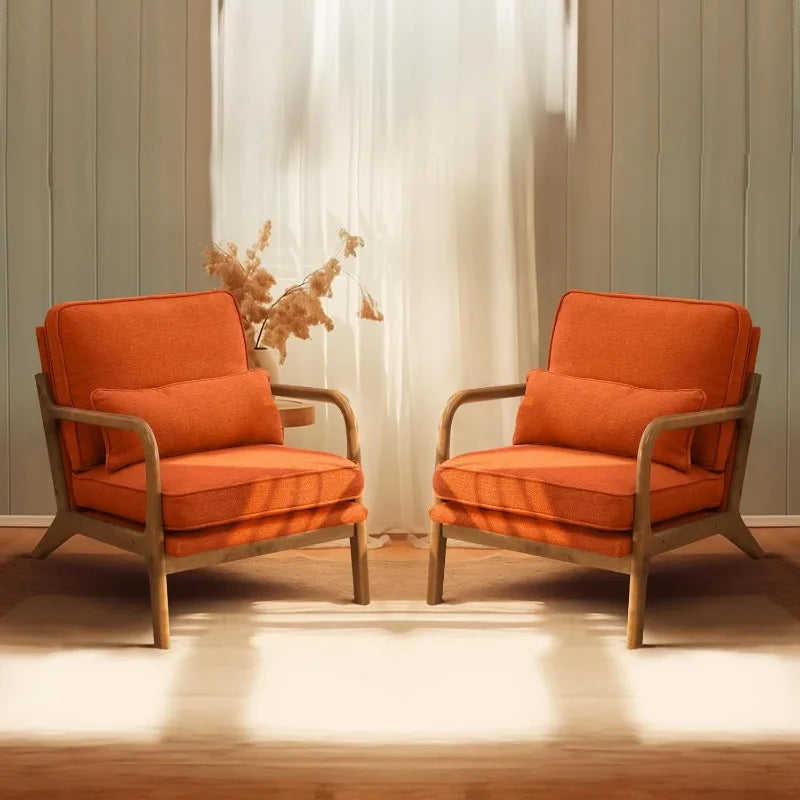 Bonnlo Accent Chairs Set Of 2 Upholstered Mid Century Modern