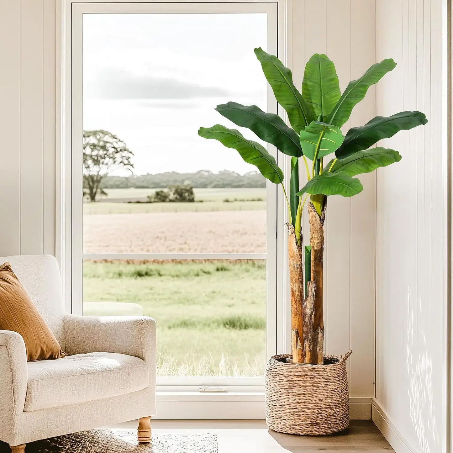 HiMISS Artificial Banana Tree In Planter For Home And Office Decor