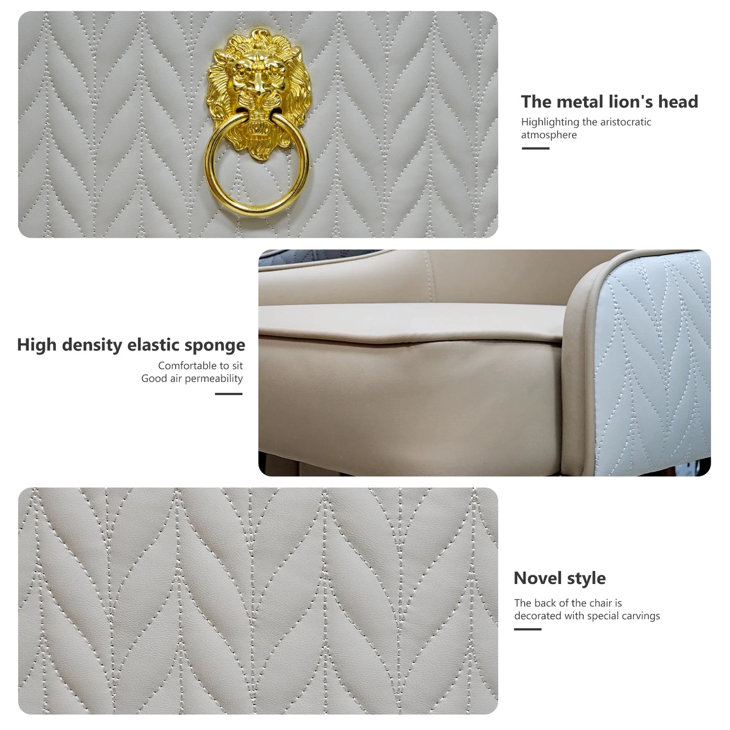 Modern PU Leather Dining Chairs Set 2 With Metal Legs