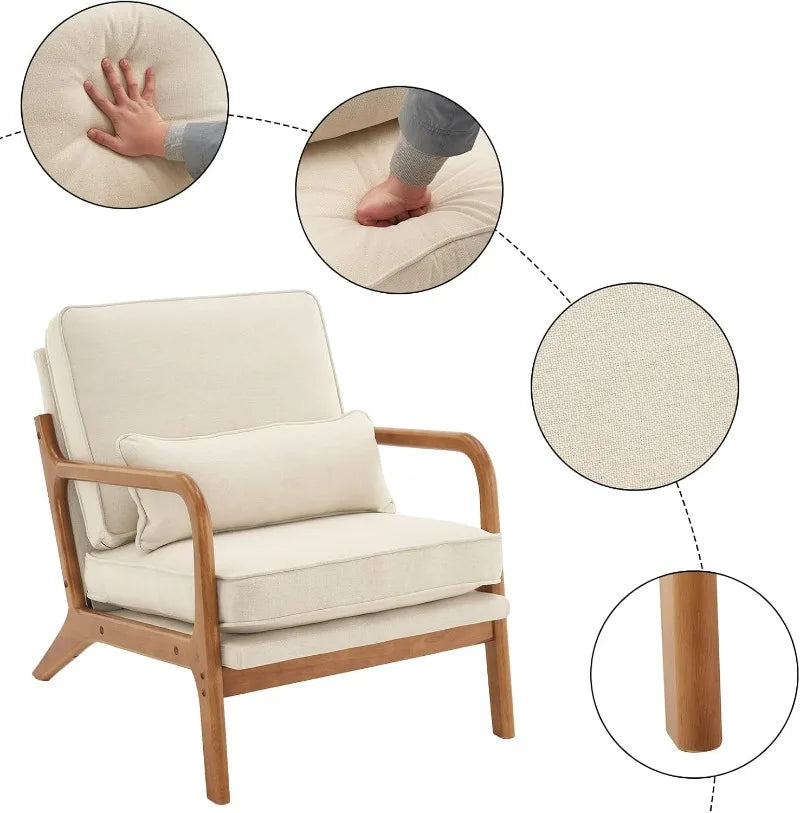 Bonnlo Accent Chairs Upholstered Mid Century Modern